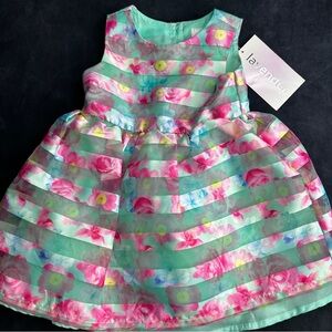 Floral Kids Dress - Pink and Green size 24mo